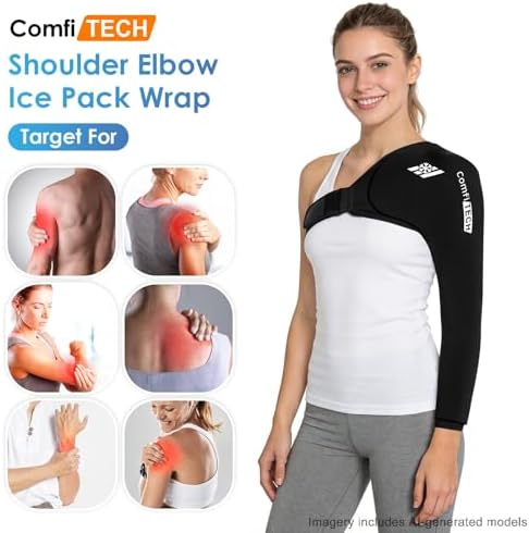 ComfiTECH Reusable Shoulder Arm Ice Pack Wrap for Pitcher & Recovery, M