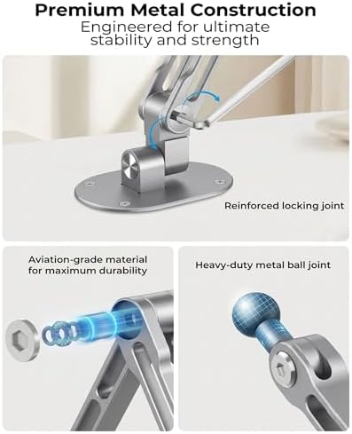 iPad Wall Mount Holder, Heavy Duty Aluminum Tablet Wall Mount, Full Motion