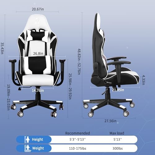 Gaming Chair,Video Game Chair with Massage Lumbar Support