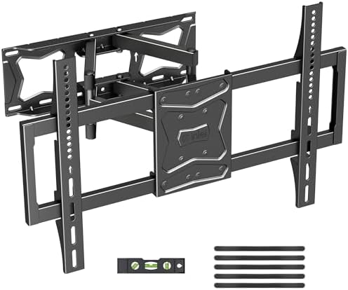 Full Motion TV Wall Mount for Most 37"-86" Flat/Curved TV up to 132lbs,Swivel Tilt Bracket with Articulating 6 Arms, Max VESA 600x400mm, Max 16” Wood Stud, MA02A
