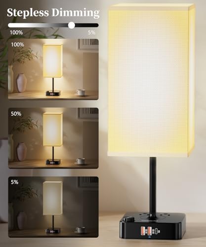 cozoo RGB Remote Bedside Lamp 16 Color Dimming for Nightstand Table White