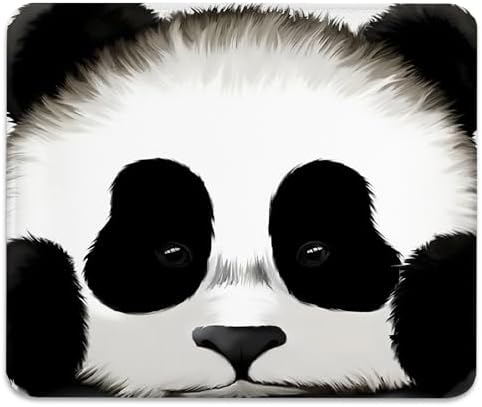 Close-up of a Panda's Face Mouse Pad, Adorable Giant Panda Desk Mat
