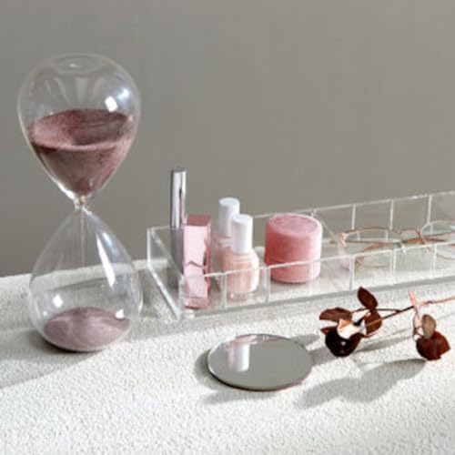 russell+hazel Acrylic Desk Organizer Tray with 3 Dividers, Clear