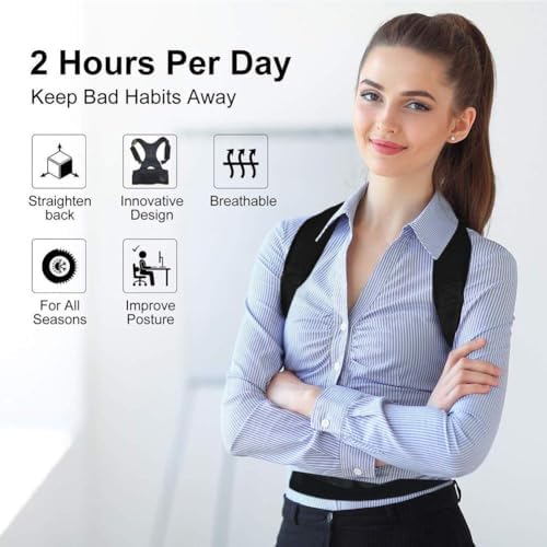 Posture Corrector Belt for Men & Women – Adjustable Back Brace for Spine Alignment, Shoulder & Upper Back Pain Relief | Comfortable Unisex Clavicle Support Brace