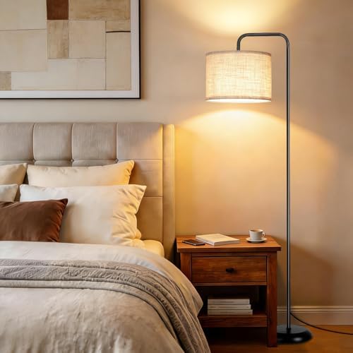TJOY Floor Lamp, Black Standing Floor Lamp for Living Room with 3 CCT Bulb