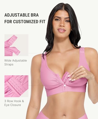 FeelinGirl Post Surgery Compression Bra for Women's Front Closure Bra