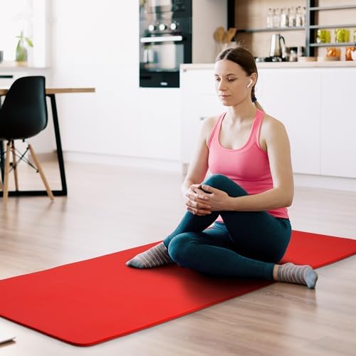 Fitvids 1/2-inch Thick High Density Exercise Yoga Mat with Carrying Strap