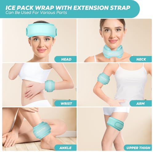 Neck Ice Pack Wrap, Reusable Cold/Hot Gel for Neck Pain, Icebluex2