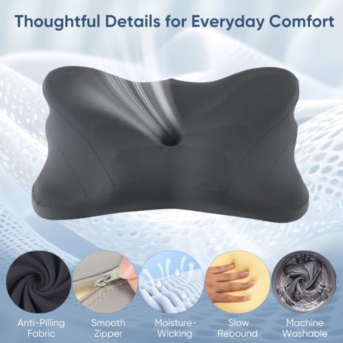 Cervical Neck Pillow, Memory Foam Contour Pillow, Queen
