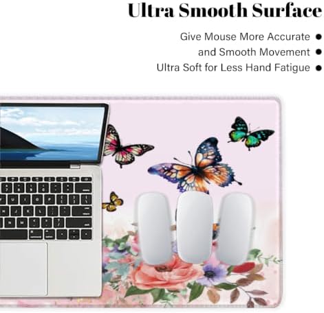 Floral Large Mouse Pad Non-Slip Rubber Long Gaming Desk Mat