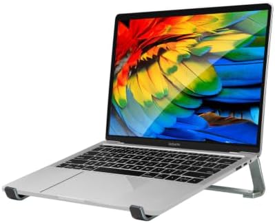 Thibault Laptop Stand for Desk - Aluminum Ergonomic Computer Stand，Laptop Riser, Cooling Laptop Holder, Compatible with MacBook Air Pro/Dell/HP/Lenovo/Alienware and 13-17 inches Laptops, Blue Grey