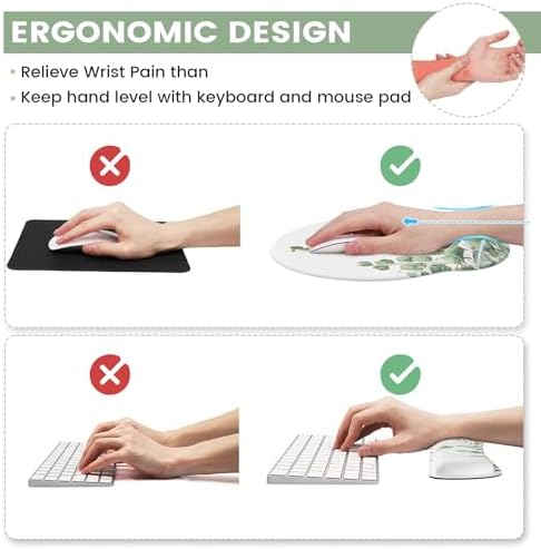 iLeadon Mouse Pad with Wrist Rest Set,Ergonomic Mousepad with Wrist Support