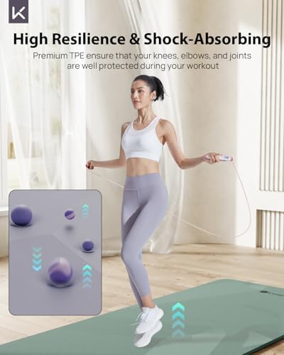 KEEP Extra Wide Yoga Mat, 7mm Thick 72" x 32" Exercise Mat