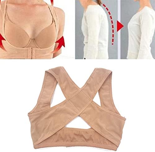 Adjustable Upper Back Support Invisible Posture Corrector Men Women Shoulder Neck Back Support Adult Spine Brace Corset Orthotics Belt Hunchback Correction (Color : Flesh, Size : Medium)