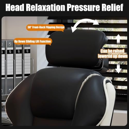 No Wheels Ergonomic Executive Office Chair with Footrest