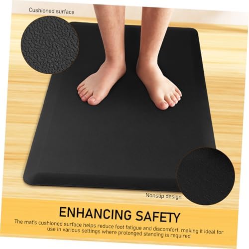 BESTOYARD Cushioned Anti-Fatigue Mat 44x71x1.2CM Non-Slip Kitchen Floor Mat for Standing Desk Ergonomic Comfort Pad for Office and Home Use Black