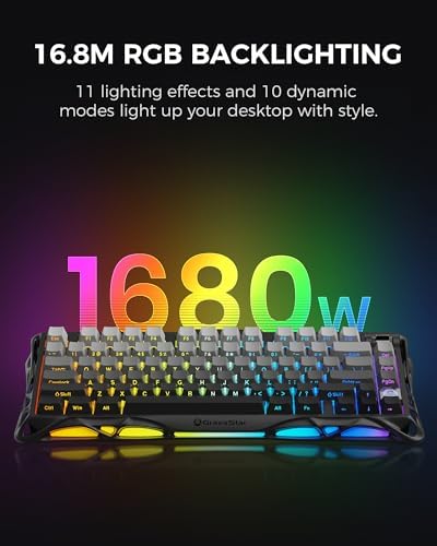 GravaStar Mercury K1 75% Wireless Mechanical Gaming Keyboard RGB Backlit