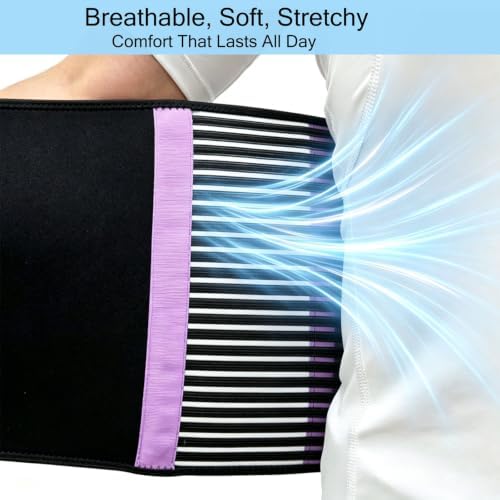 Back Brace for Lower Back Pain, Lumbar Support for Women&Men 02 Purple-M