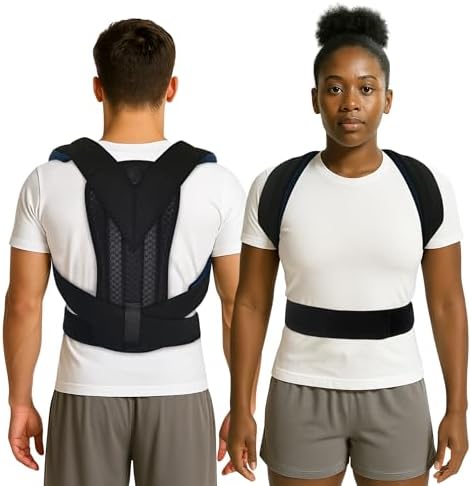 Posture Corrector for Men & Women – Adjustable Back Support Brace with Thickened Shoulder Straps – Comfortable Spine Alignment for Drivers, Office, and Daily Use(M/L)