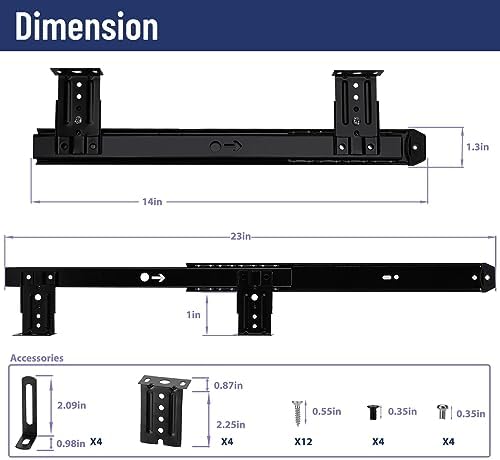 14" Keyboard Slide Ball Bearing Slides Keyboard Tray Under Desk Rails Rack