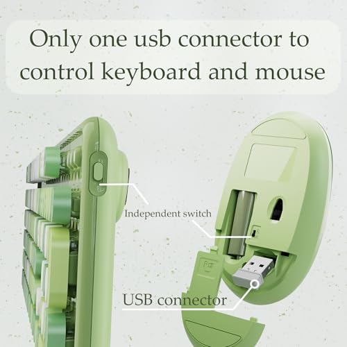 Colorful Wireless Keyboard and Mouse Combo Green Colorful