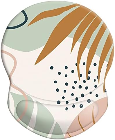 Ergonomic Wrist Support Mouse Pad - Comfortable Computer Mouse Pad with Non-Slip PU Base for Home Office Working Gaming (Summer Style Plants 2)