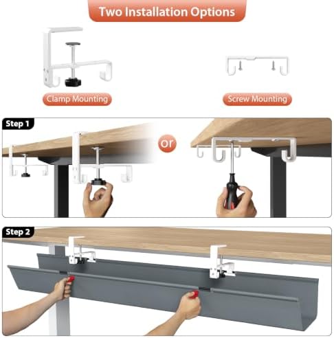 Univivi No Drill Under Desk Cable Management Tray, 48 inch Cable Management