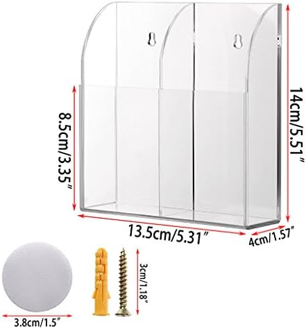Hipiwe Wall Mount Remote Control Holder Acrylic Media Organizer, 2 Slots