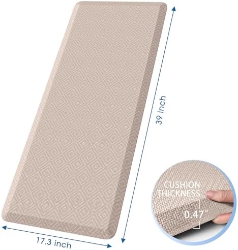 Anti-Fatigue Kitchen Mats for Floor Standing and Comfort Desk Mats 17"x39"