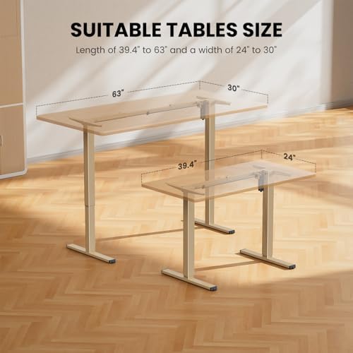 ErGear Electric Standing Desk Legs for 39.4-63.3 inch Desktops, 176 lbs