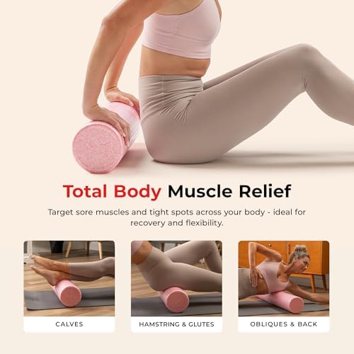 Sunny Health & Fitness 36" Pink High-Density Yoga Foam Roller