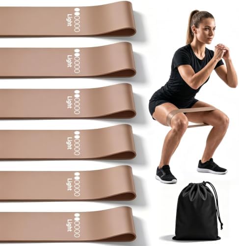 6-Pack Premium Natural Rubber Thickened Workout Resistance Bands Set for Home Gym & Physical Therapy, Anti-Snap Durable Exercise Bands for Full Body Strength Training, Legs, Glutes, Multi-Level