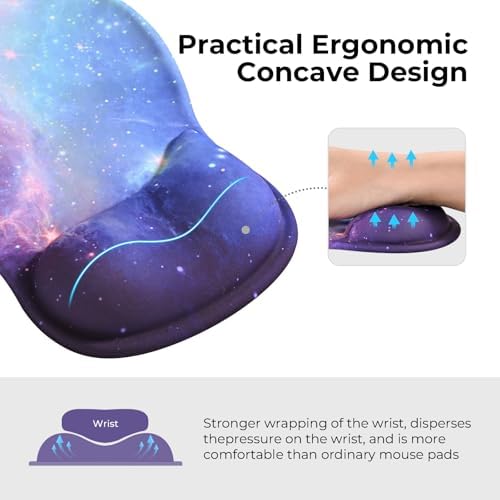 EooCoo Mouse Pad with Gel Wrist Rest, Ergonomic Mousepad Wrist Alignment