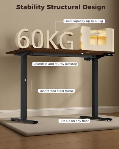 Standing Computer Gaming Office Desk - 48 x 24 Inches Adjustable Stand Up Electric Height Rising Table with Memory Presets for Home Study Writing PC Work, Modern Simple Walking Sit Desk, Easy Assembly