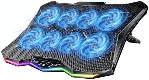 AICHESON RGB Laptop Cooling Pad 8 Fans for 15.6-17.3 Inch PC Notebooks