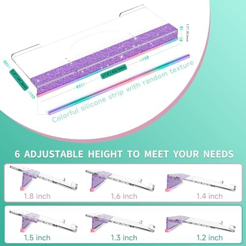 Ergonomic Computer Keyboard Stand - Adjustable Keyboard Riser Tilt Clear and Glitter Purple Acrylic Keyboard Tray Non-Slip Elevated Typing Key Board Holder Lift for Home Office Desk Accessories