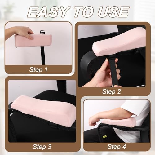 PATIKIL Office Chair Arm Pads, 1 Pair Office Chair Arm Cover Soft Office Chair Armrest Pads Elastic Memory Foam Cotton Removable Washable for Desk Computer Gaming, 25x10x7cm, Blue