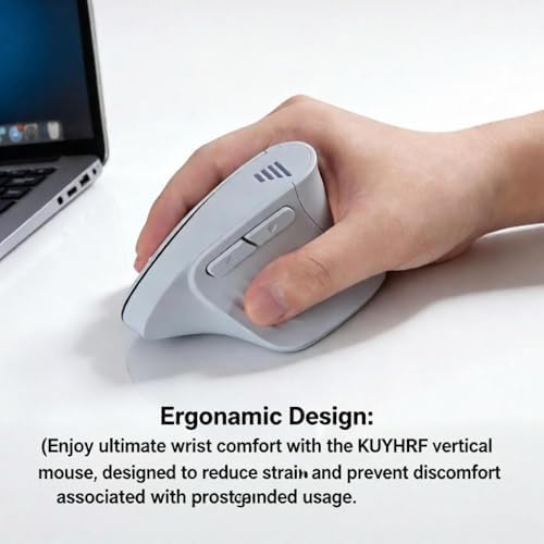 Bluetooth Wireless Dual-Mode Vertical Mouse - Silent Click, Ergonomic Comfort for Office & Home Use, Rechargeable with LED Breathing Light, Compatible with Multiple Devices (Blue)