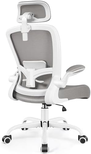 FelixKing Ergonomic Office Chair, Headrest Desk Chair with Adjustable Lumbar Support, Home Office Swivel Task Chair with High Back and Armrest, Adjustable Height Gaming Chair(Gray)