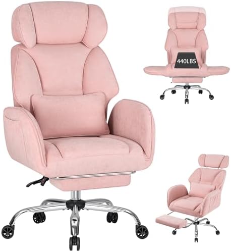 HOFFREE Criss Cross Chair with Wheels for Gaming,Reading,Working(Pink)