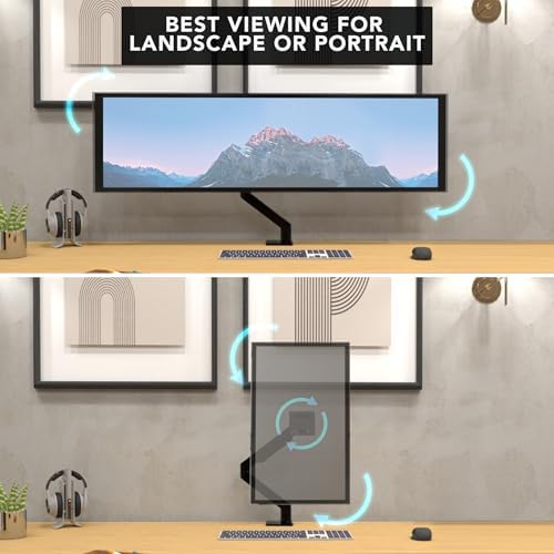Mount-It! Heavy Duty Monitor Arm & Mount, Ultrawide 49 in Curved, 55 lb