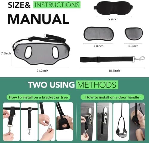 WEEOATAR Adjustable Neck Traction Stretcher Strap for Pinched Nerves, Portable and Easy to Use with Release Buckle, Neck Decompression Device with Ear Hole for Indoors or Outdoors (Black 2)