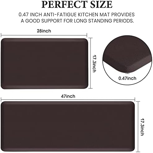 HappyTrends 2 PCS Kitchen Mat Cushioned Anti-Fatigue Floor Mat, Heavy Duty