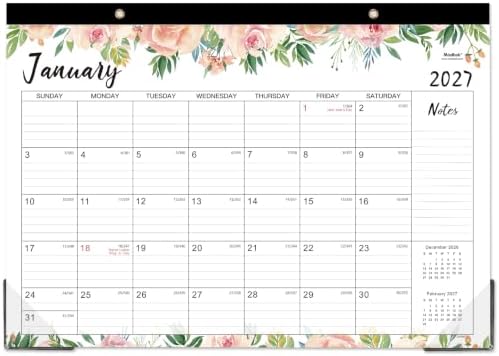 2027 Desk Calendar - Jan 2027 - Dec 2027, 12 Months Large Monthly Desk Calendar, 17" x 12", Desk Pad, Large Ruled Blocks, to-do List & Notes, Best Desk/Wall Calendar for Planning or Organizing