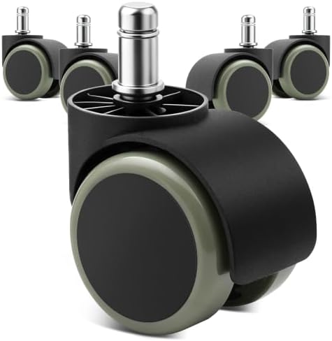 Mellewell 2" Office Chair Wheels with Cover, Gray Green, 5 PCS