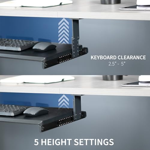 VIVO Black Under Desk 27 x 11 in Adjustable Keyboard Tray, MOUNT-KB27HB