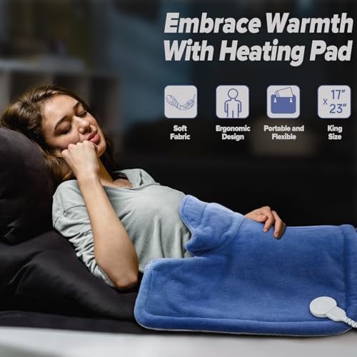 Heating Pad for Neck Shoulder, 3X Deeper Pain Relief, Women Men Gifts