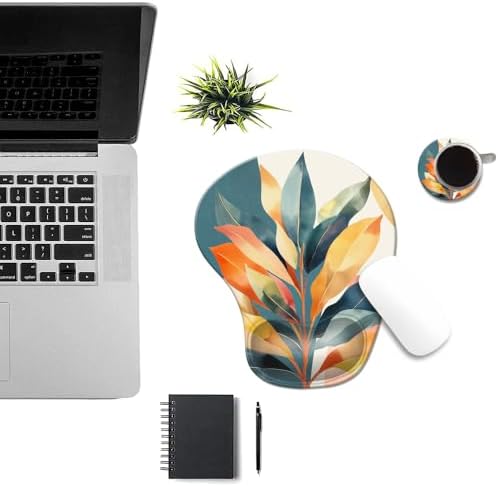 Ergonomic Mouse Pad with Wrist Rest,Comfortable Computer Gel Mouse Pad Wrist Support for Laptop,Pain Relief Mousepad with Non-Slip PU Base Aesthetic Design