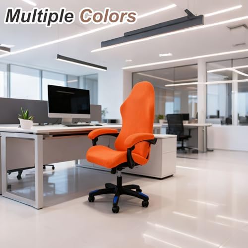 PATIKIL 1 Set Office Chair Cover, Desk Chair Cover Stretchable Universal Computer Seat Slipcover Large with Armrest Covers Zipper for Rolling Office Chairs Home Desk Seat, Red