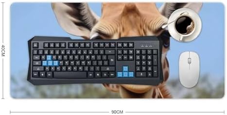 Animal Giraffe Stretching Head Long Neck Closeup Cute Large Mouse Pad Gaming Mousepad Desk Pad for Keyboard and Mouse Mat Non-Slip Base 40x90cm, Style